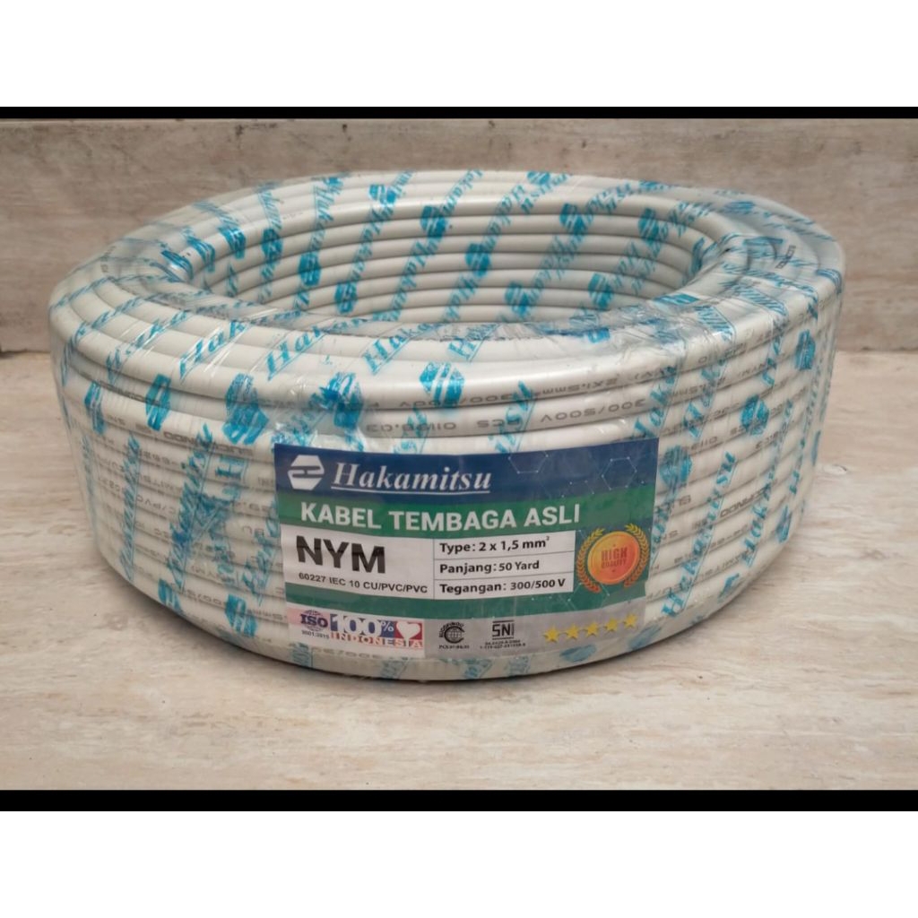 Kabel NYM 2 x 1.5 Hakamitsu. SNI @45 mtr