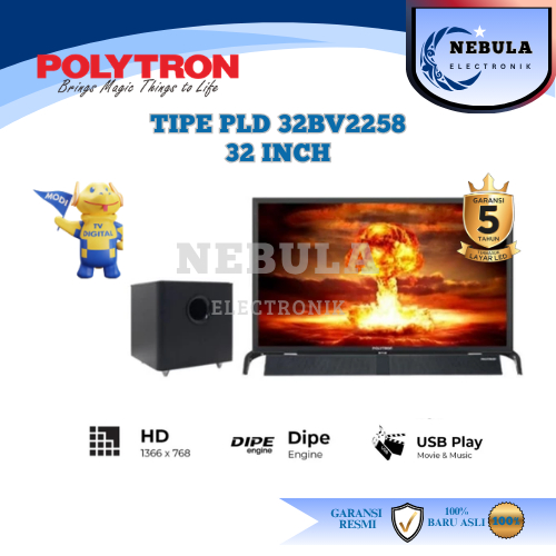 DIGITAL TV 32 INCH POLYTRON SOUND BAR/DIGITAL TV POLYTRON 32 INCH SOUND BAR