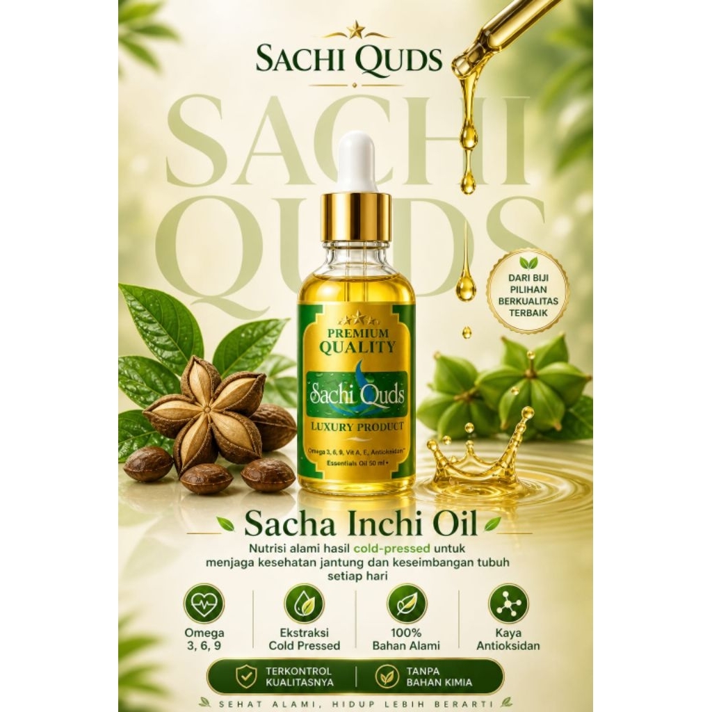 Sachi Quds Oil, 50ml. Utk batuk, radang tenggorokan, luka, jerawat, sariawan dll.