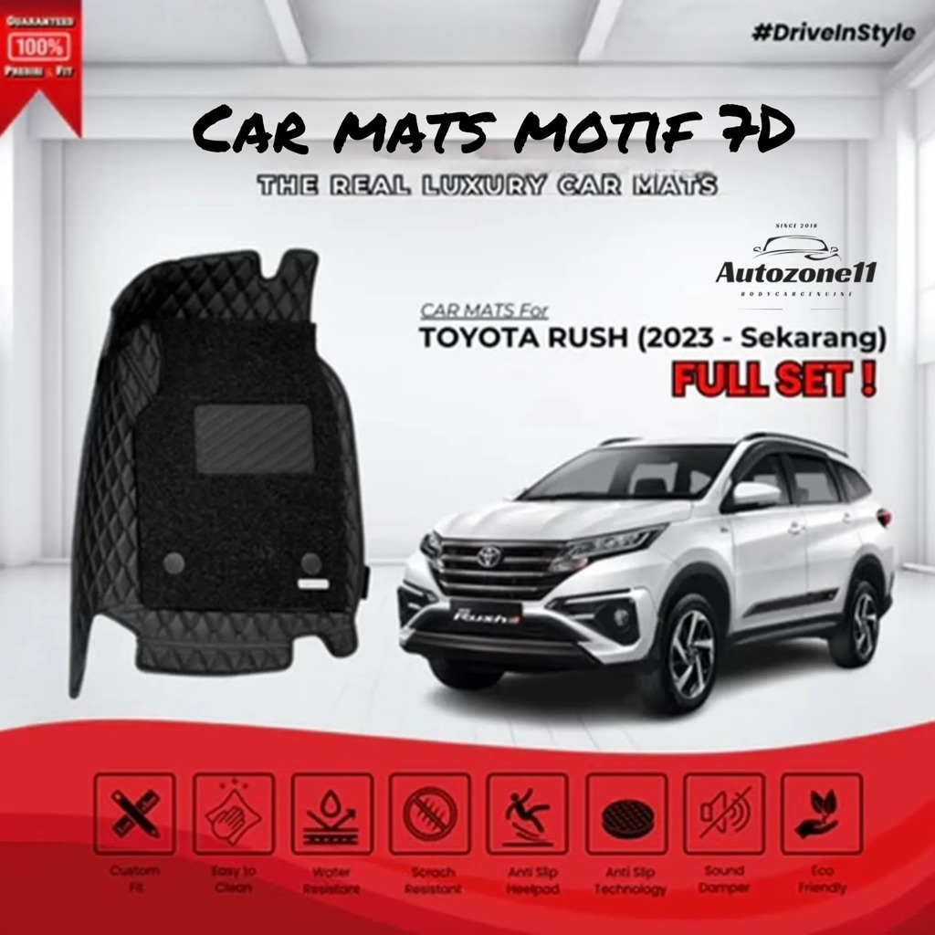 Karpet Mobil Car Mats 7D TOYOTA RUSH 2018 2019 2020 2021 2022 2023 2024