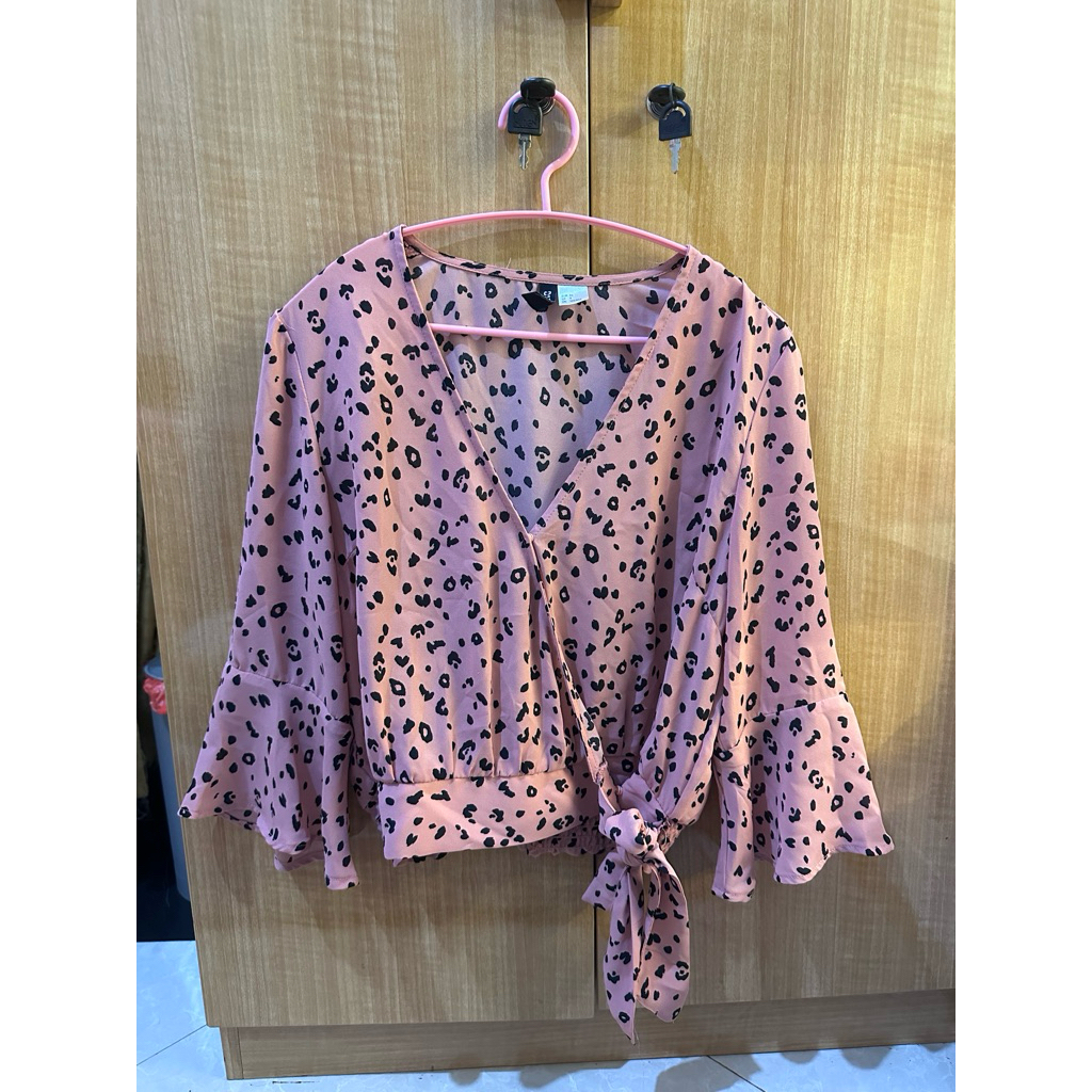 blouse leopard pink h&m