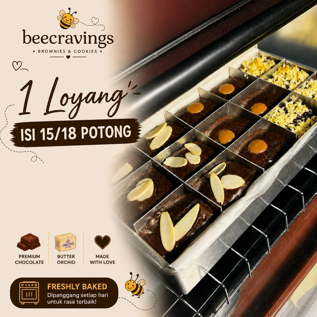 Premium Fudgy Brownies 1 loyang (20x10x5) By BeeCravings