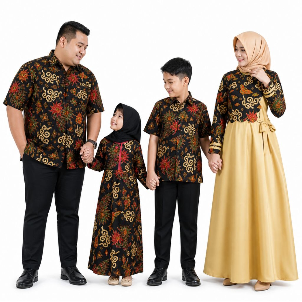 BAJU KELUARGA MUSLIM BUSANA MUSLIM KELUARGA COUPLE BATIK FAMILY
