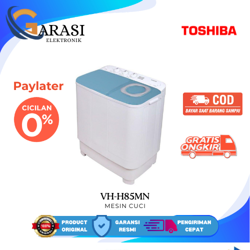 Toshiba VH-H85MN (WB) Mesin Cuci 2 Tabung 7.5KG / VH H 85MN Twin tub