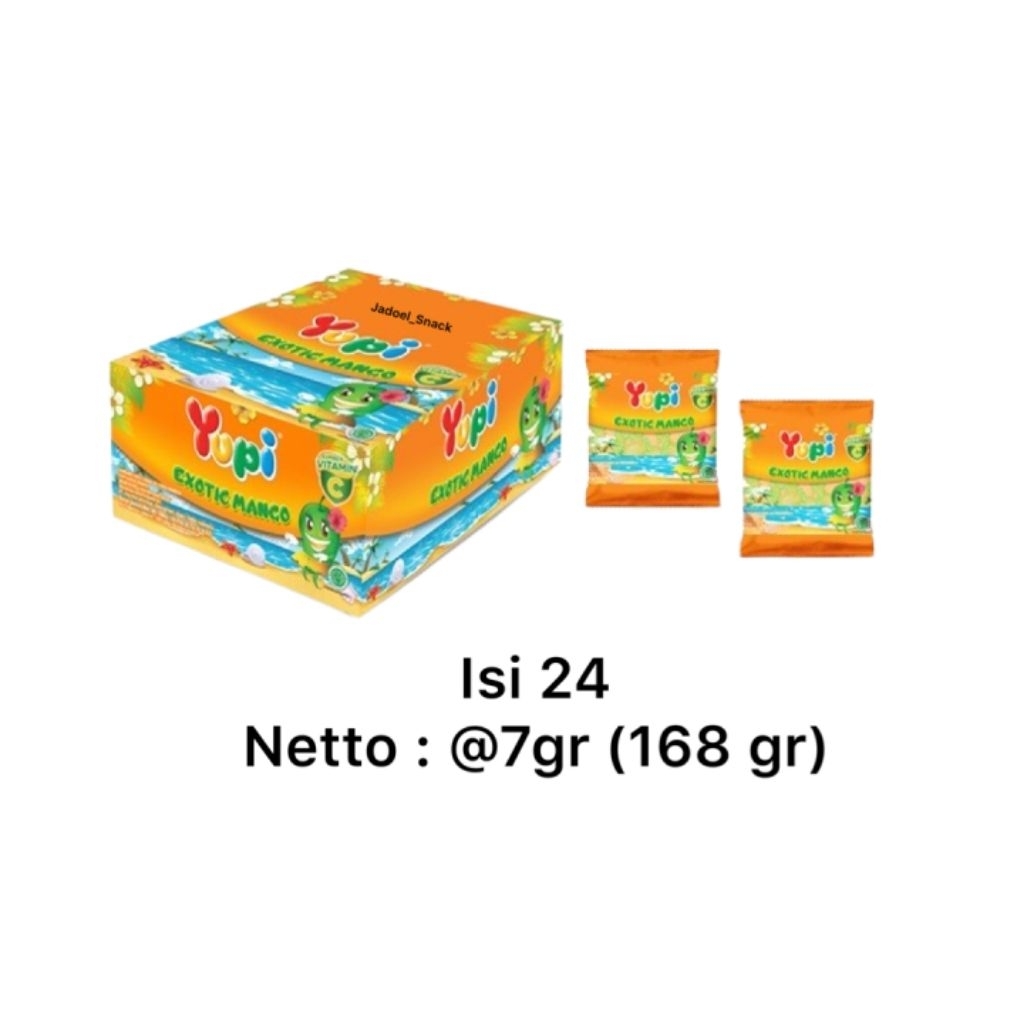 Permen Gummy Yupi - Rasa Mangga Ekzotik, Tekstur Kenyal, 24 Pcs