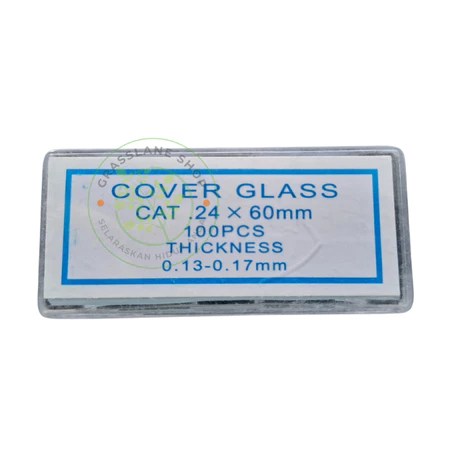 Kaca Penutup Preparat 24x60 Cover Deck Glass Mikroskop 24 x 60 Standard Isi 100 Keping