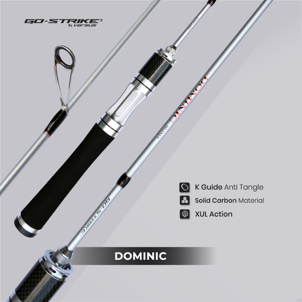 Joran Pancing GOSTRIKE DOMINIC Ultralight Rod XUL 150–165cm | Rod UL Carbon Solid K Guide Anti Tangl