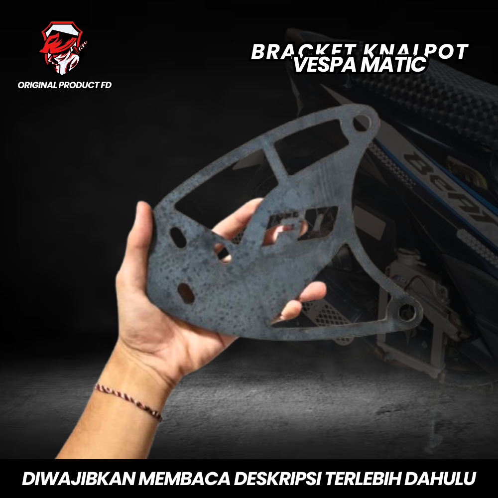 BRACKET KNALPOT VESPA MATIC MODEL KAZUNA 100% ORIGINAL FD RACING