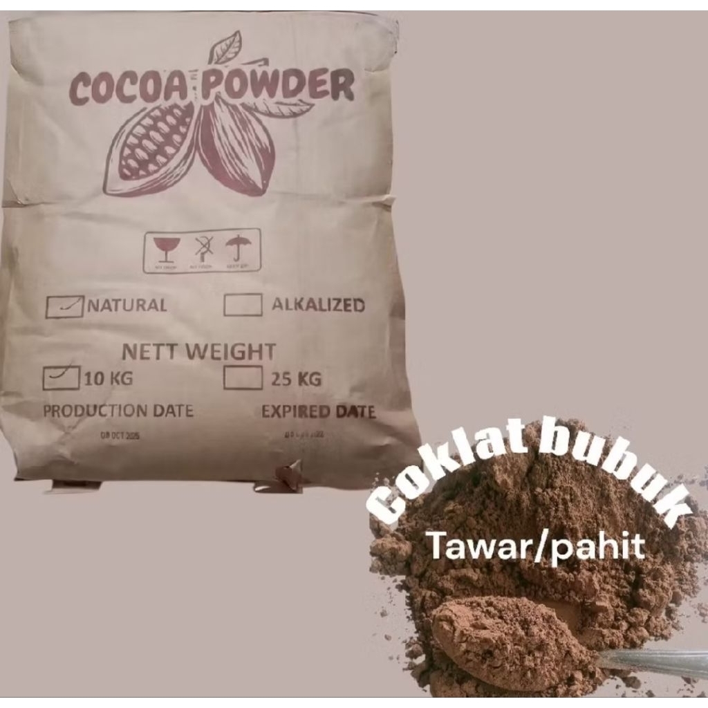 COKLAT BUBUK TAWAR/ COKLAT BUBUK PAIT  KEMASAN 1KG BERKUALITAS