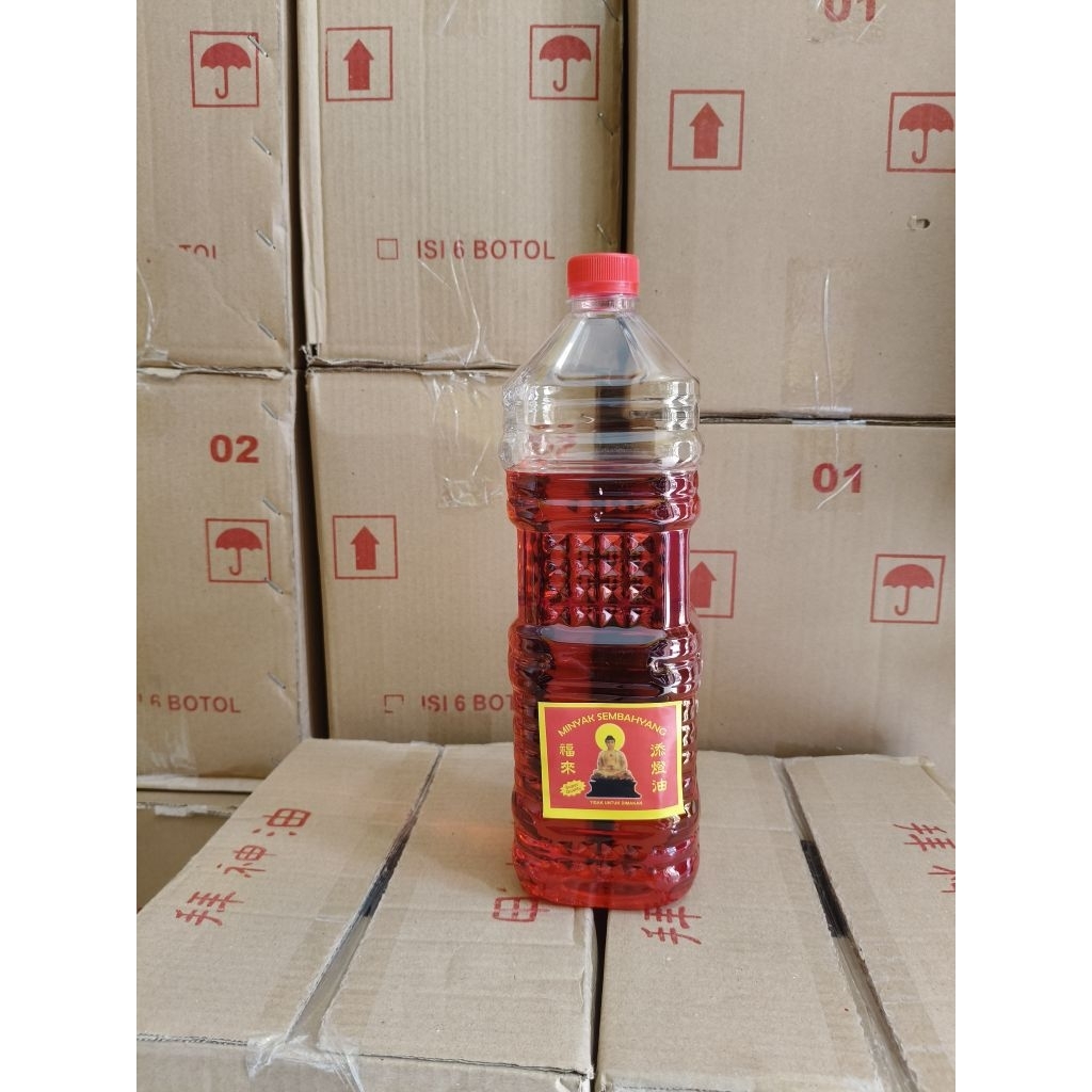Minyak Sembahyang Merah ada 1botol ma 1karton isi 6botol 2liter