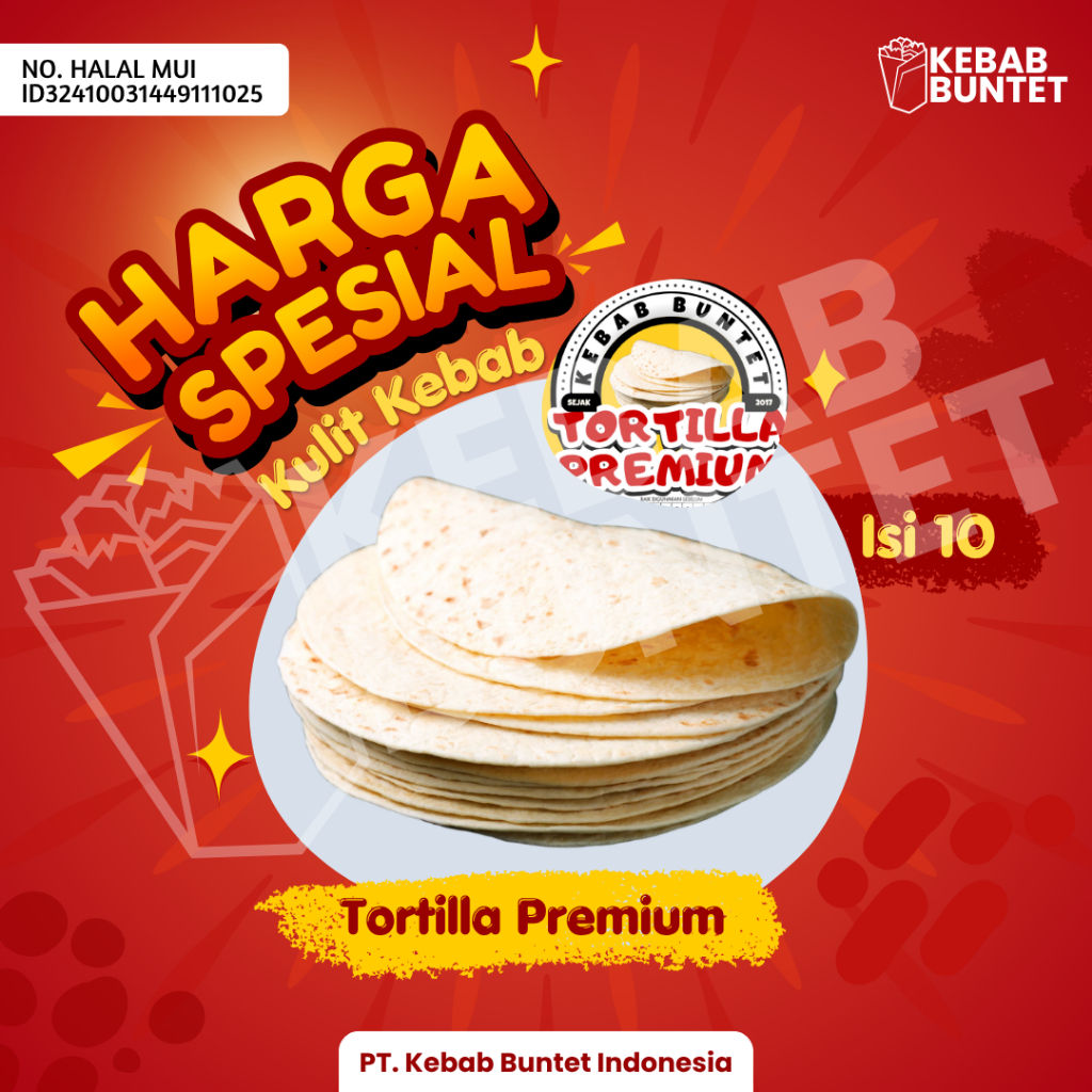 (18cm - isi 10 lembar) TORTILA PREMIUM - KULIT KEBAB "TERMURAH"