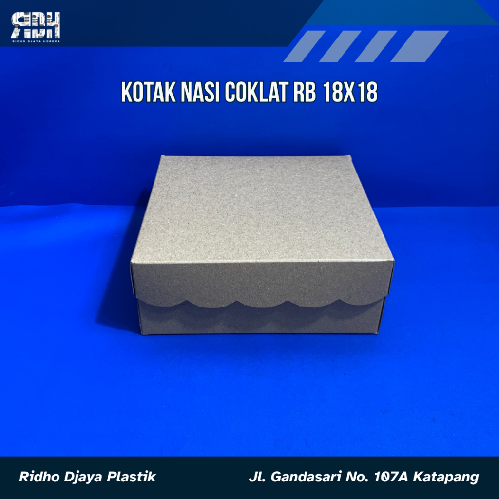 Kotak Nasi Warna Coklat RB Kraft Ukuran 18x18cm dan 20x20cm Tutup Sambung Harga PerPCS - Dus Nasi Wa