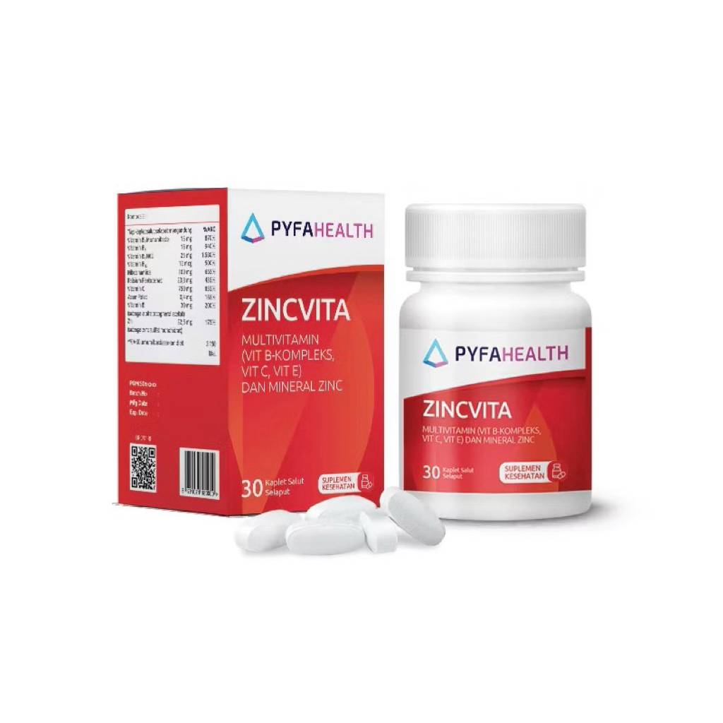 Pyfahealth ZincVita Multivitamin + Mineral Zinc 30 Kaplet | Suplemen dengan Kandungan Multivitamin &