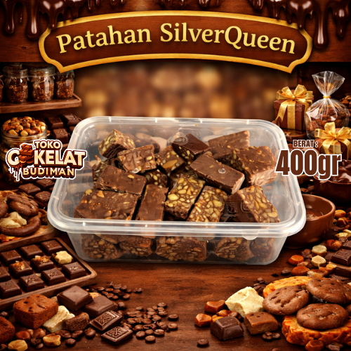 Patahan Cokelat SilverQueen 400gr | Coklat silverqueen patahan dengan kacang almond mix mede | Toko 