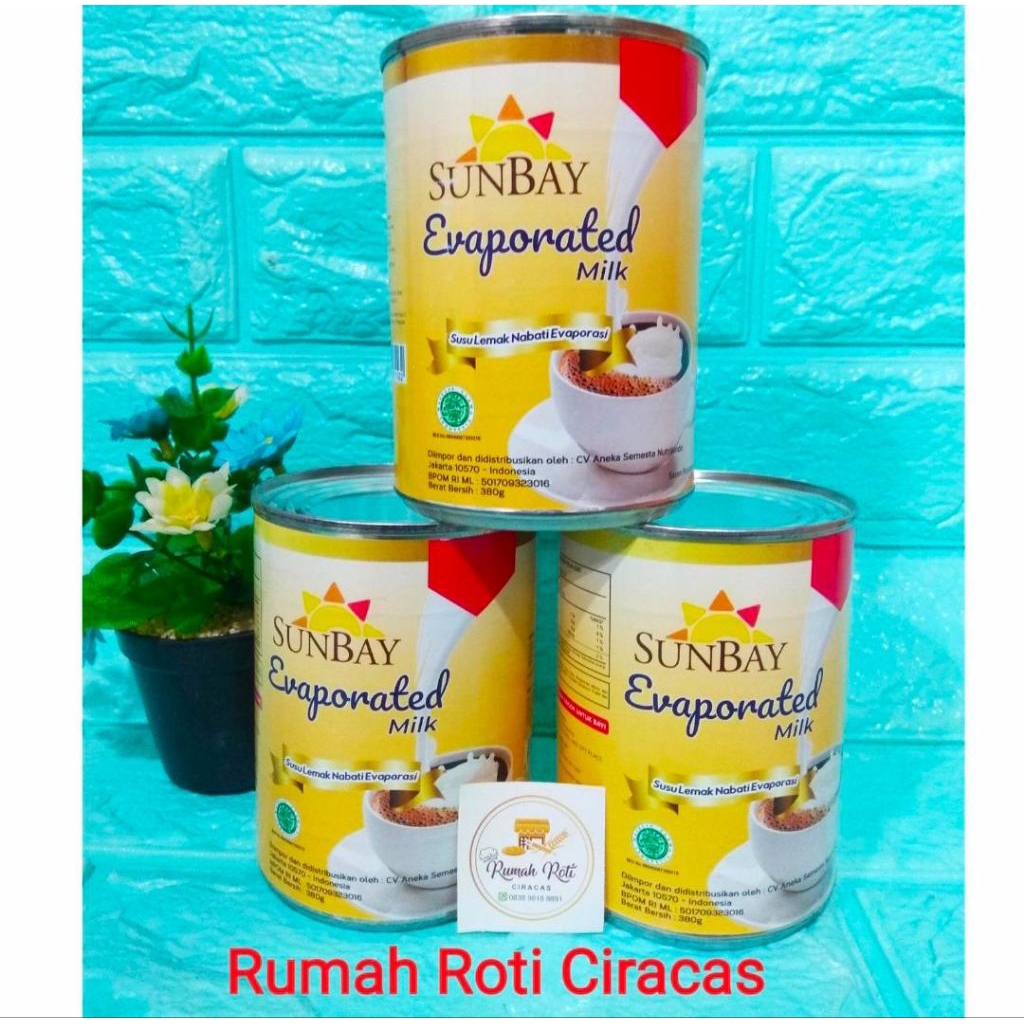 SUNBAY EVAPORASI SUSU EVAPO EVAPORATED MILK 380ML ECER SUN BAY CREAMER