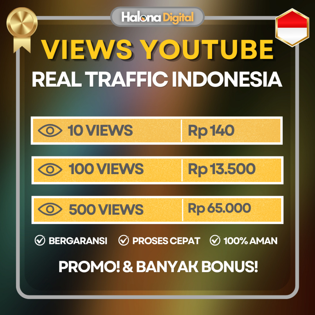 Views Youtube Ads Indonesia PREMIUM - HIGH QUALITY