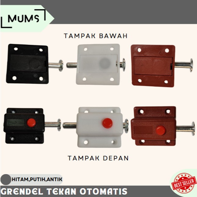 GRENDEL TEKAN OTOMATIS TERSEDIA 3 WARNA/GRENDEL TEKAN OTOMATIS SLOT SELOT PINTU OTOMATIS PENCET TEKA
