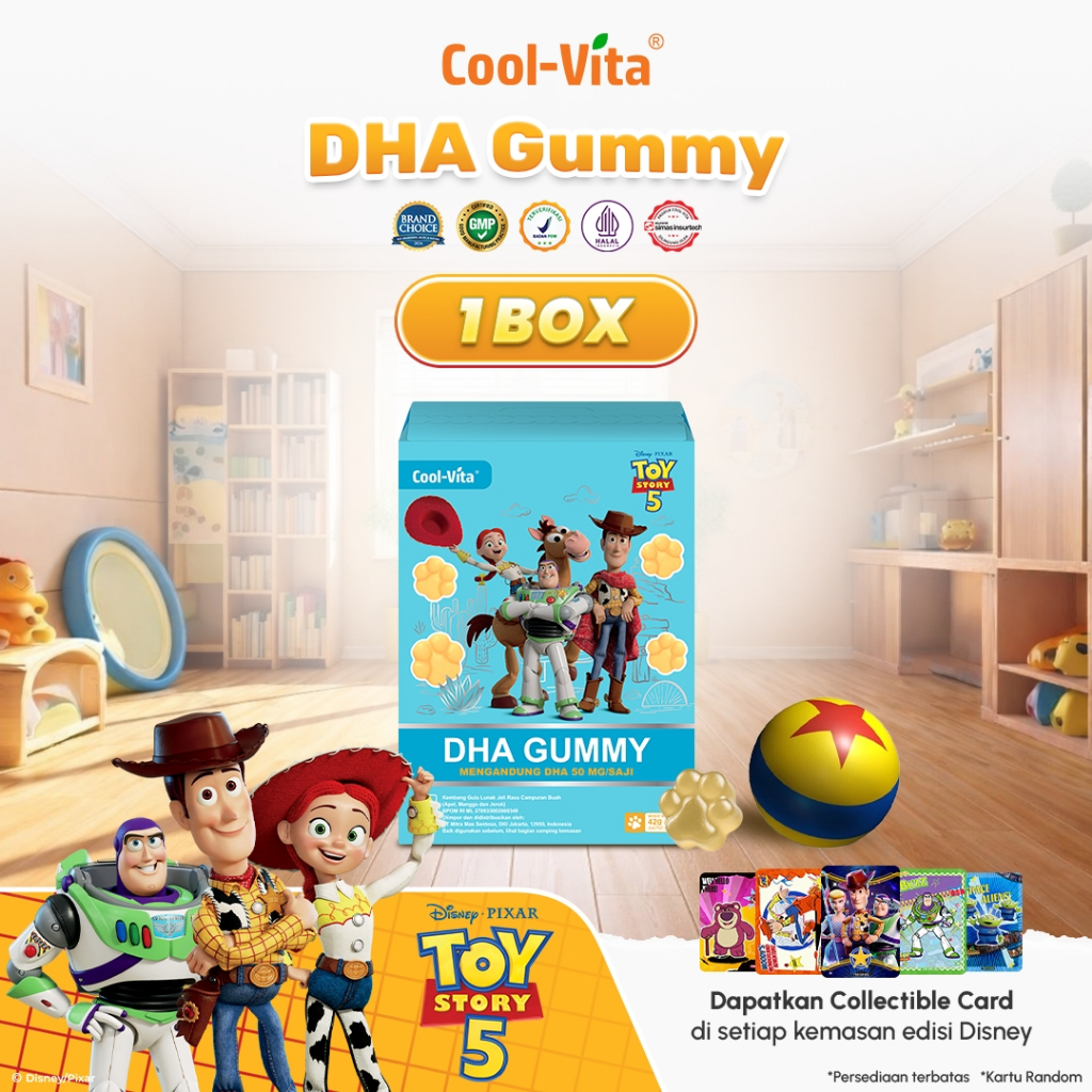 1 box Collagen Gummy DHA Sumplemen Kesehatan Otak Anak Disney Edition Vitamin Anak Fish Oil