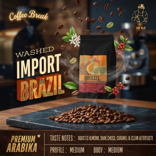 Biji Kopi Arabika Brazil Cerrado Washed | Kopi Import | Specialty Coffee | Arabica Coffee 200gr