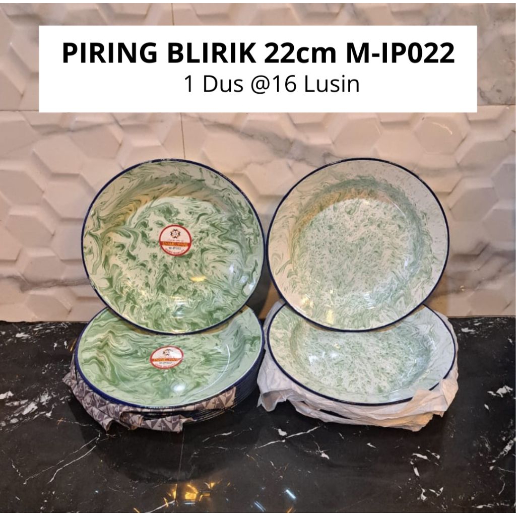 PIRING BLIRIK ENAMEL 22cm  - PIRING JADUL SENG (1 LUSIN)