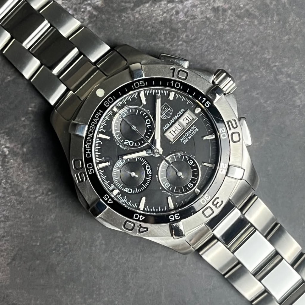 TAG Heuer Aquaracer Chrono CAF2010 BA0815 300M Calibre 16 41 Stainless Steel Black Bracelet