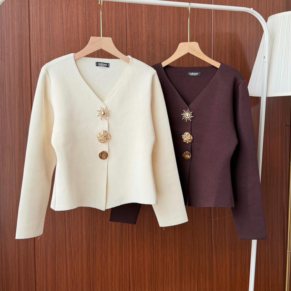 Arielle Cardigan | Button Cardigan Knit Mewah • edmee outfit