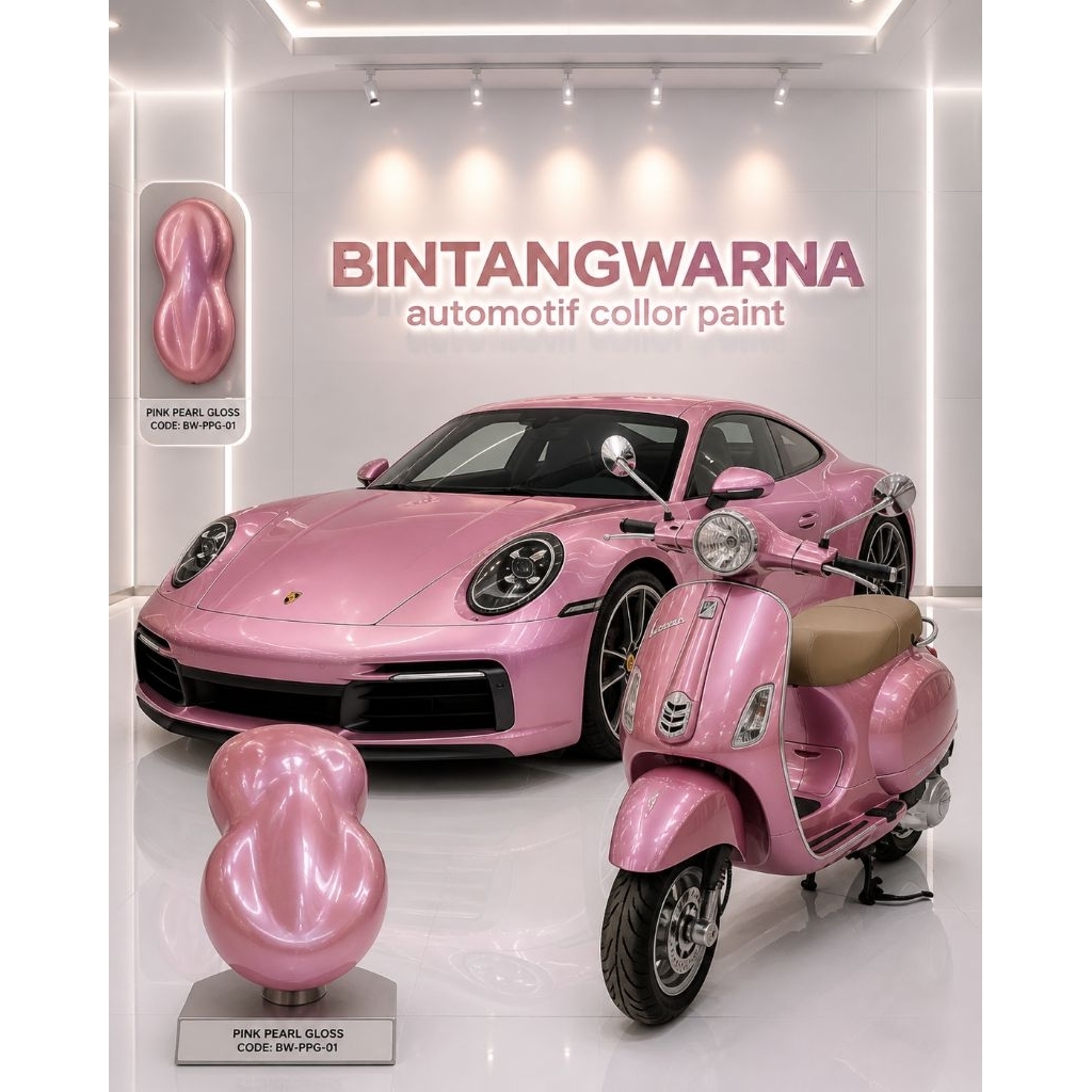 CAT WARNA PEARL PINK  jenis pu cat pink mutiara putih cat motor cat mobil cat custoom cat automotif