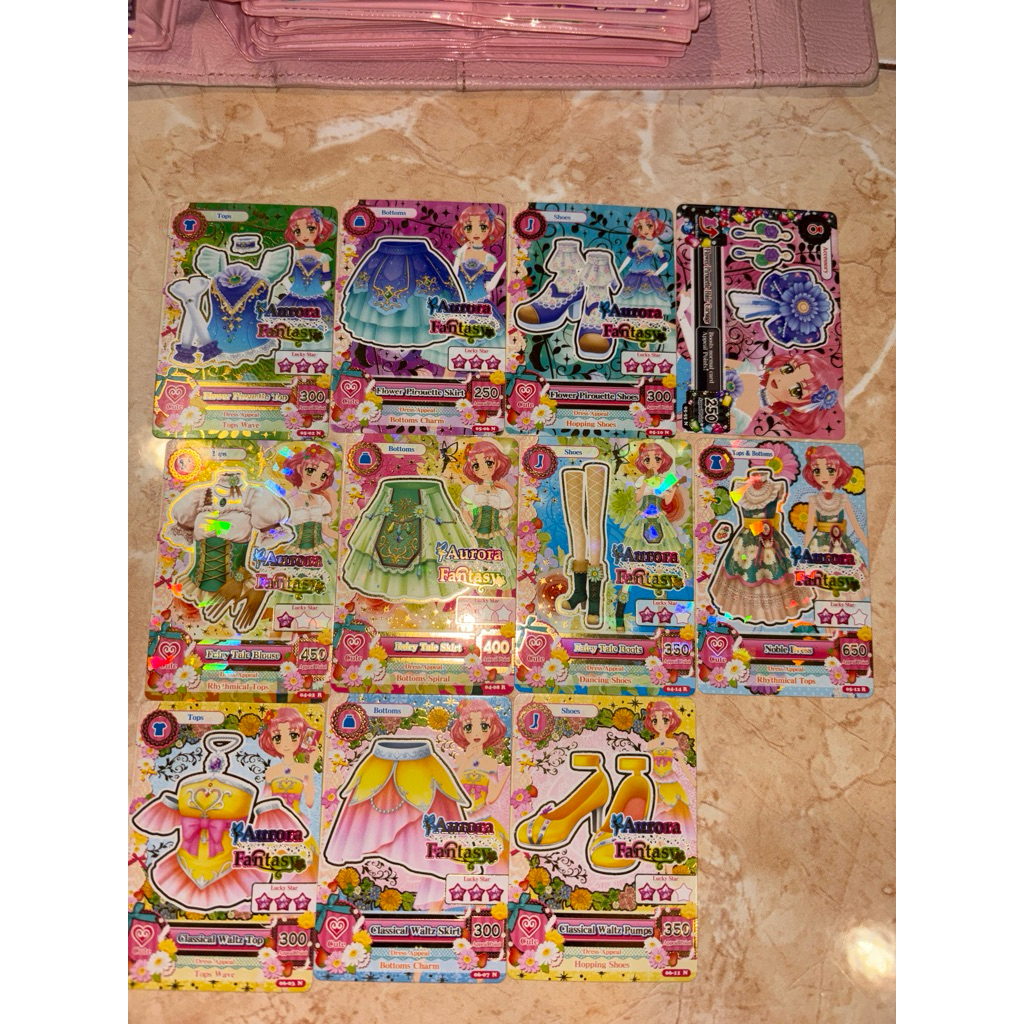 Aikatsu Aurora Fantasy Maria Sakura Normal Rare Card, Lime stage, Iris fairy, Pink pirouette set, Fa