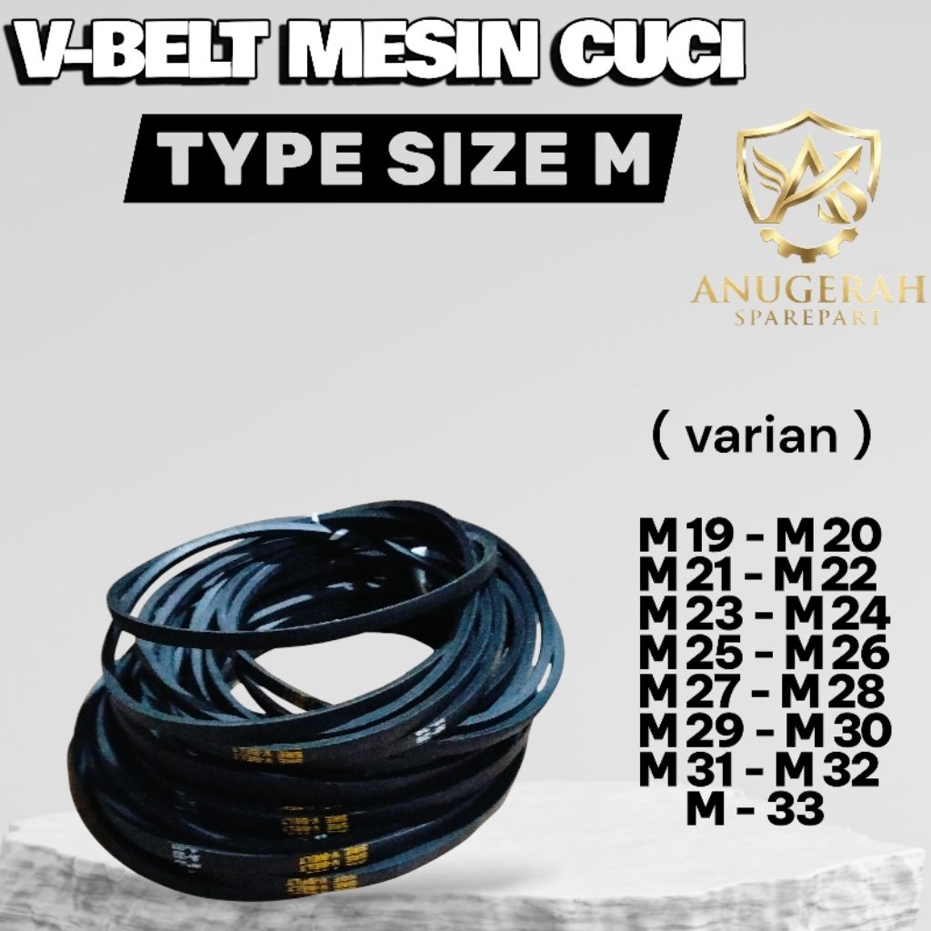 V BELT MESIN CUCI 2 TABUNG M 19/M 20/M 21 - M 33 V-BELT KARET DINAMO UNIVERSAL