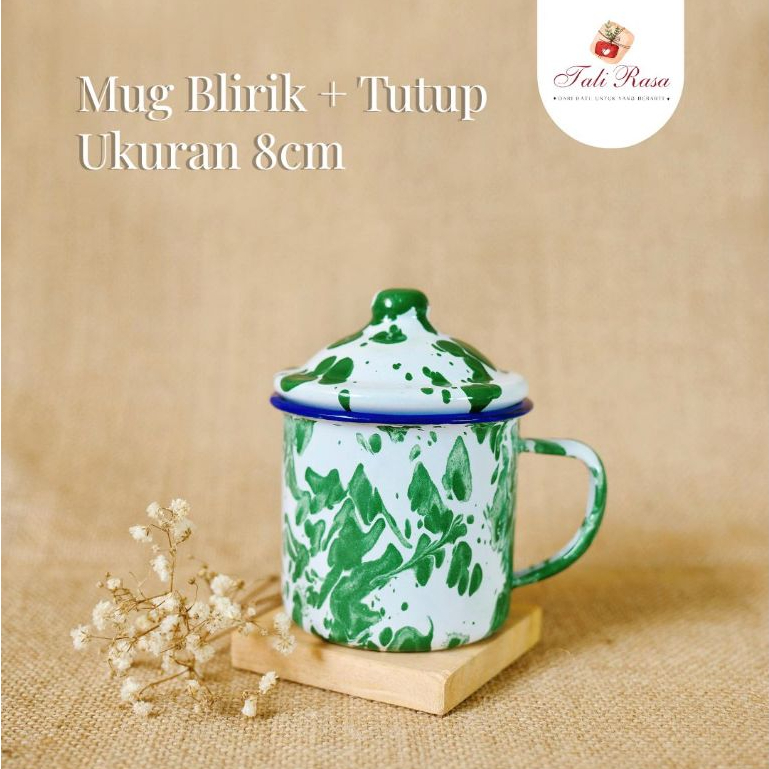 Mug Enamel Blirik Tutup 8cm