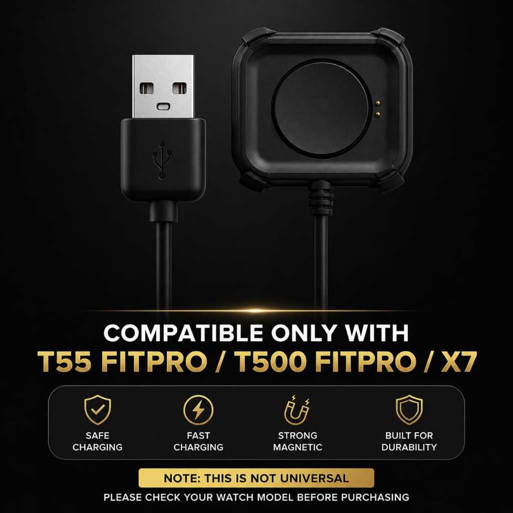 ZSW - KABEL CHARGE CAS SMARTWATCH KHUSUS UNTUK TIPE T55 / T500 / X7 FITPRO ORIGINAL