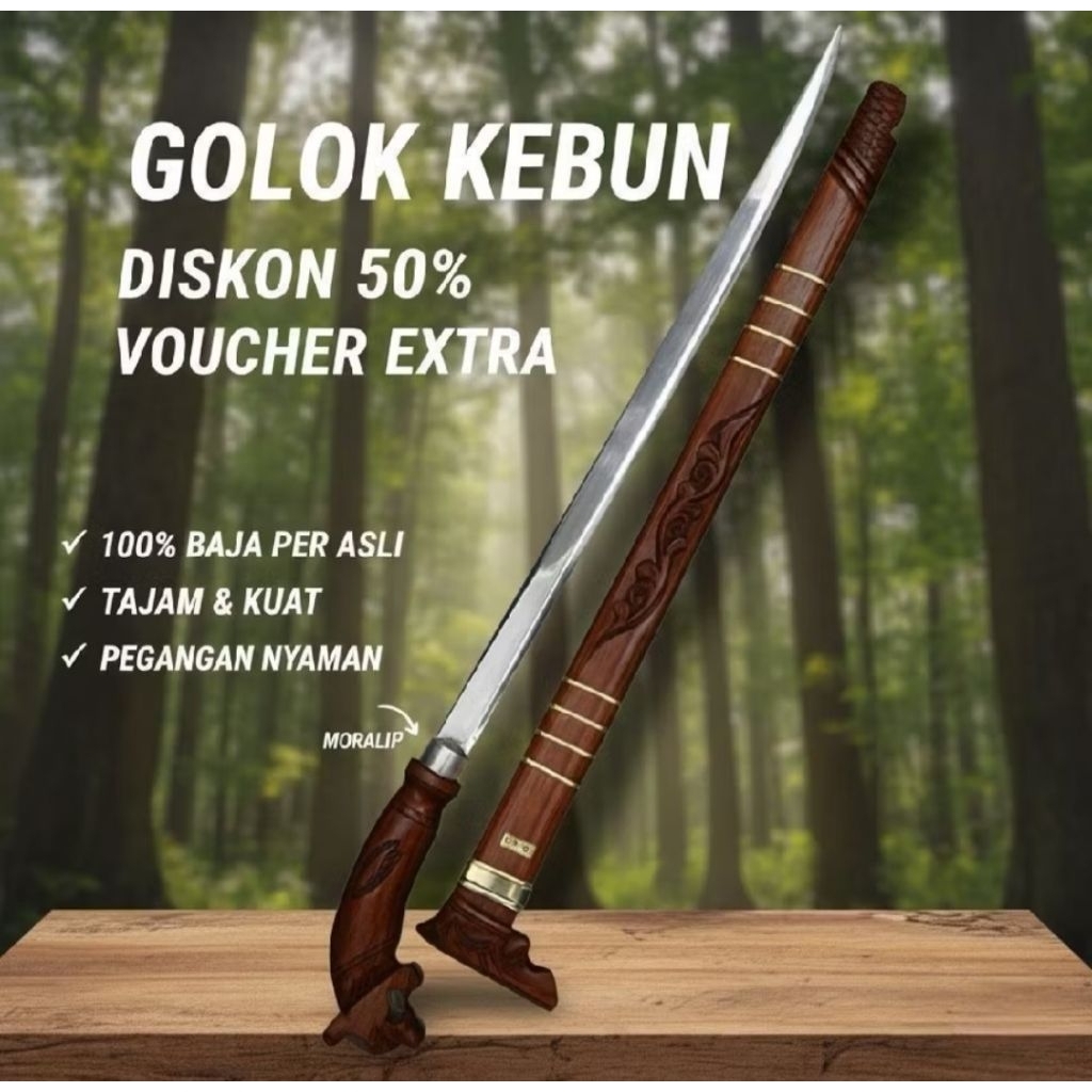 Perkakas Sukabumi Pisau baja super tajam / Golok baja asli / pedang samurai panjang /