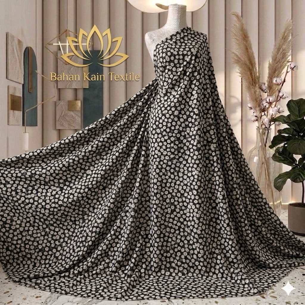Kain Sifon Ceruty Motif Bunga Kecil – Adem, Halus, Jatuh, Terawang,Elegan – Cocok Untuk Gamis,Tunik,