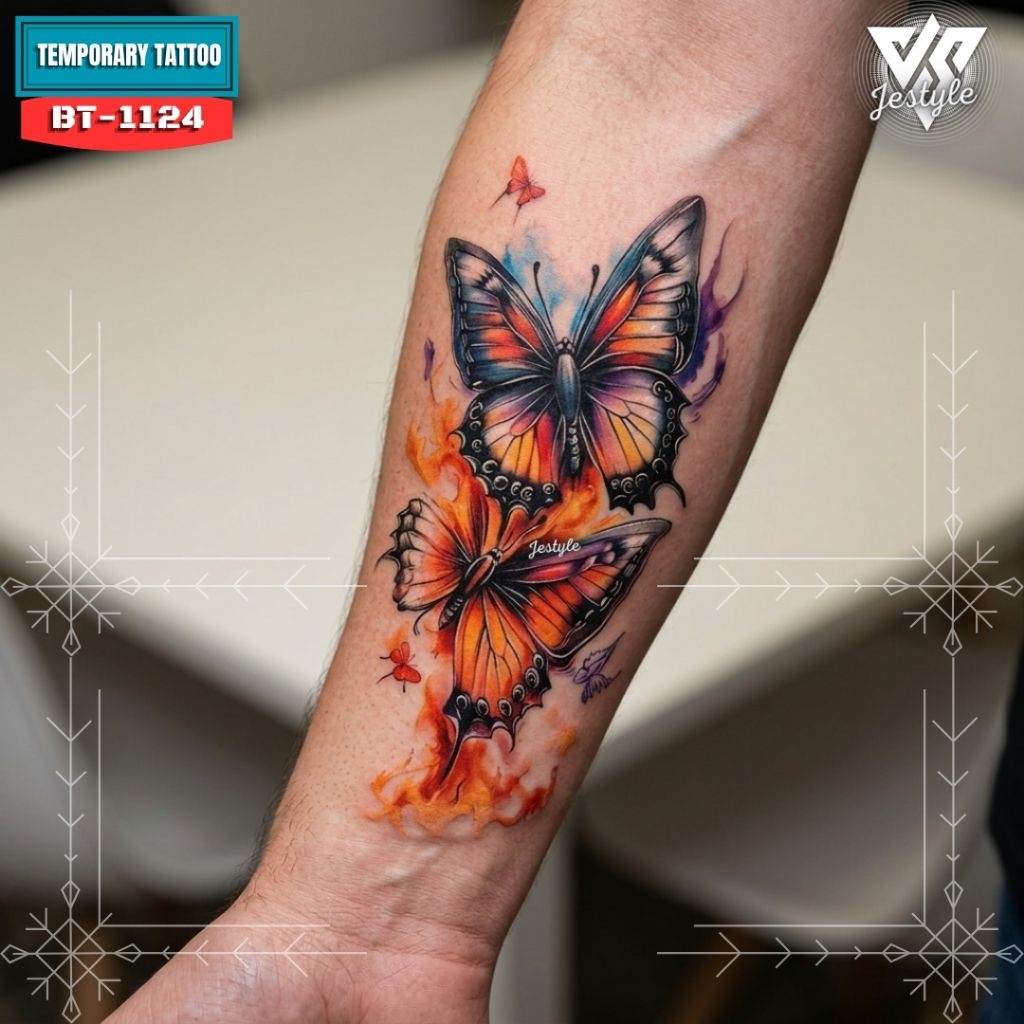 [XQB-1124] Tato Temporer Temporary Tattoo Kupu kupu