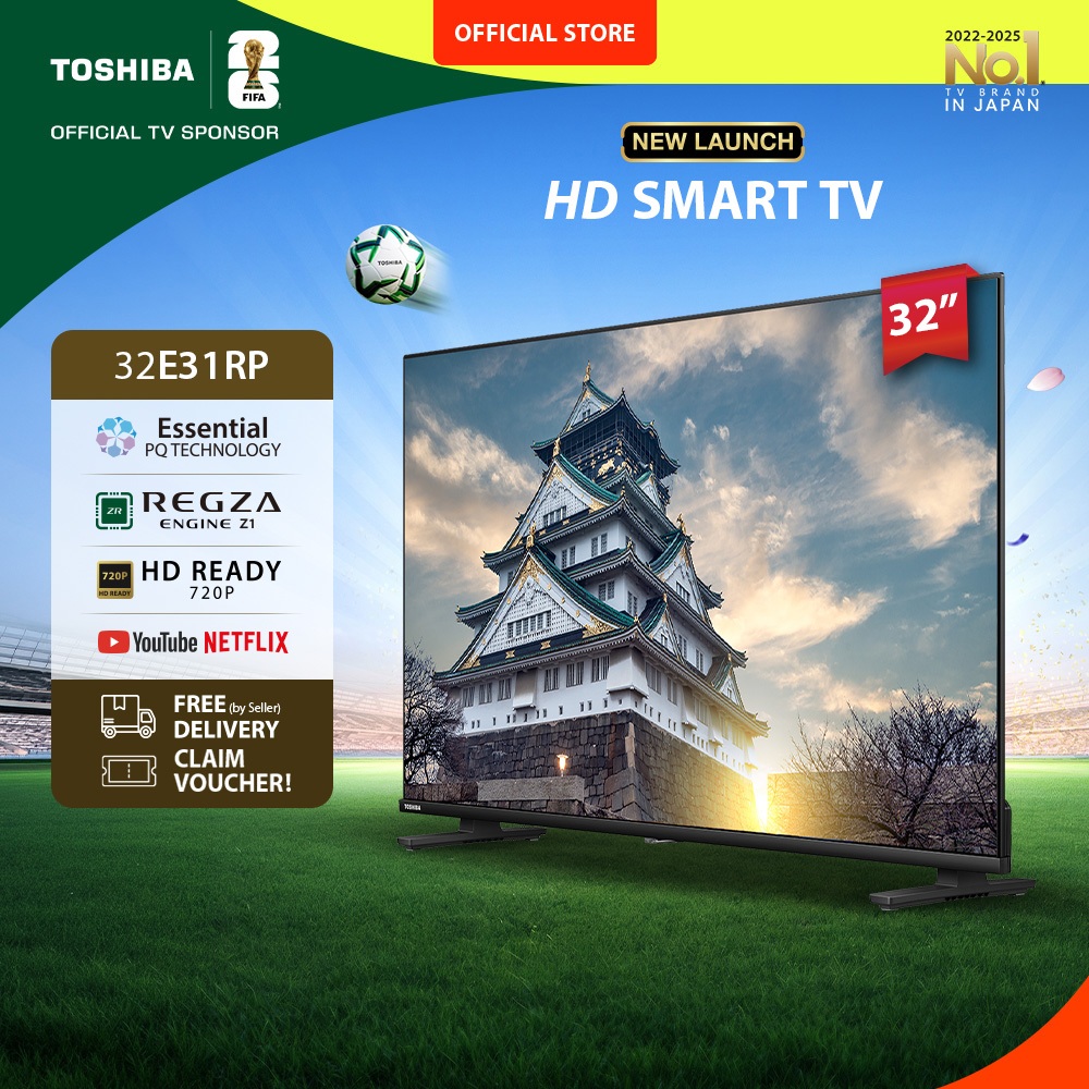 [KHUSUS ONLINE] Toshiba TV 32" HD Smart TV - Regza AI Sound Netflix Disney+ Youtube Dolby Audio Scre