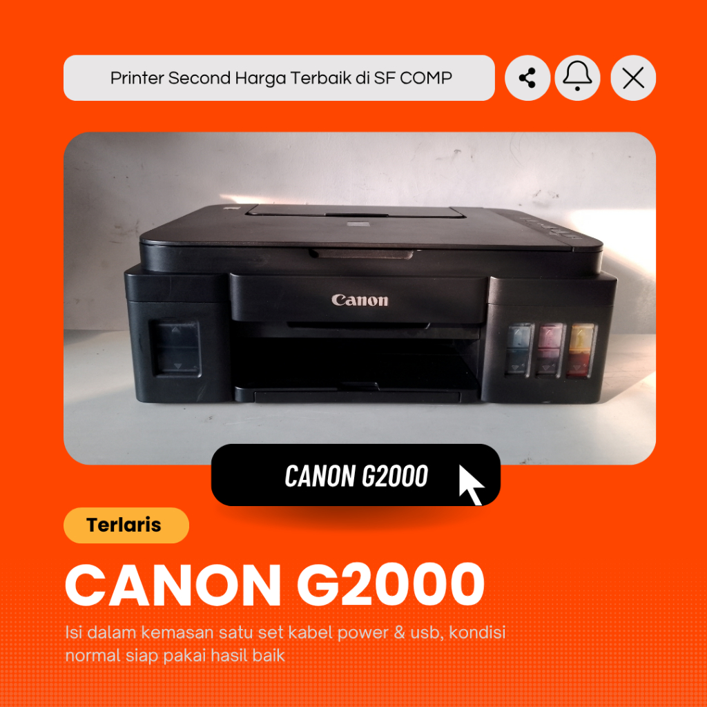 Canon G2000 Printer Ink Tank - Bekas Like New