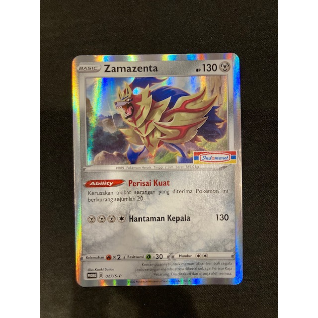 Kartu Koleksi TCG Pokemon Zamazenta Holo 027/S-P Promo Indomaret