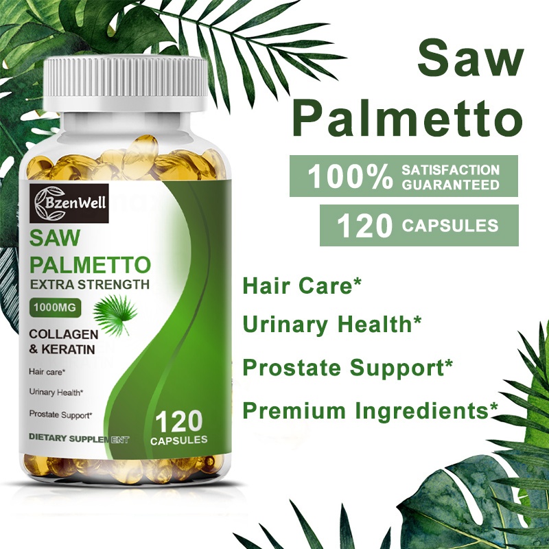 Suplemen Saw Palmetto 120 Kapsul untuk Dukungan Prostat & Rambut