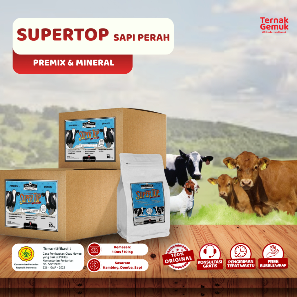 1 DUS SUPER TOP PREMIX SAPI PERAH MENINGKATKAN SUSU (PREMIX SUPER TOP SAPI PERAH)