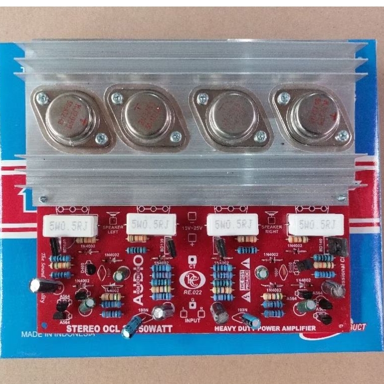Kit Power Amplifier OCL Stereo 150 Watt Jengkol Toshiba MJ2955 2N3055 076