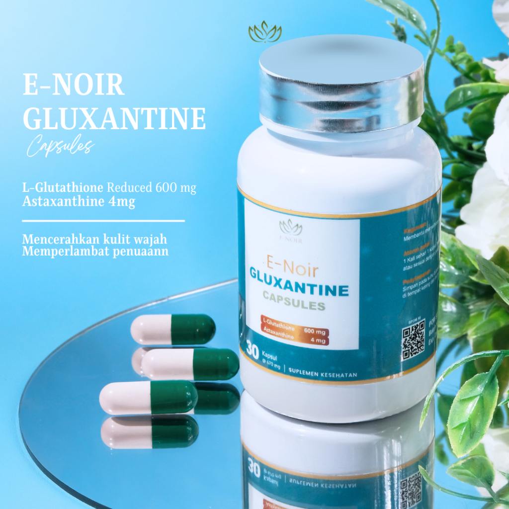 Dokter Naru E-Noir Gluxantine Capsules – L-Glutathione Reduced + Astaxanthin, 30 Kapsul