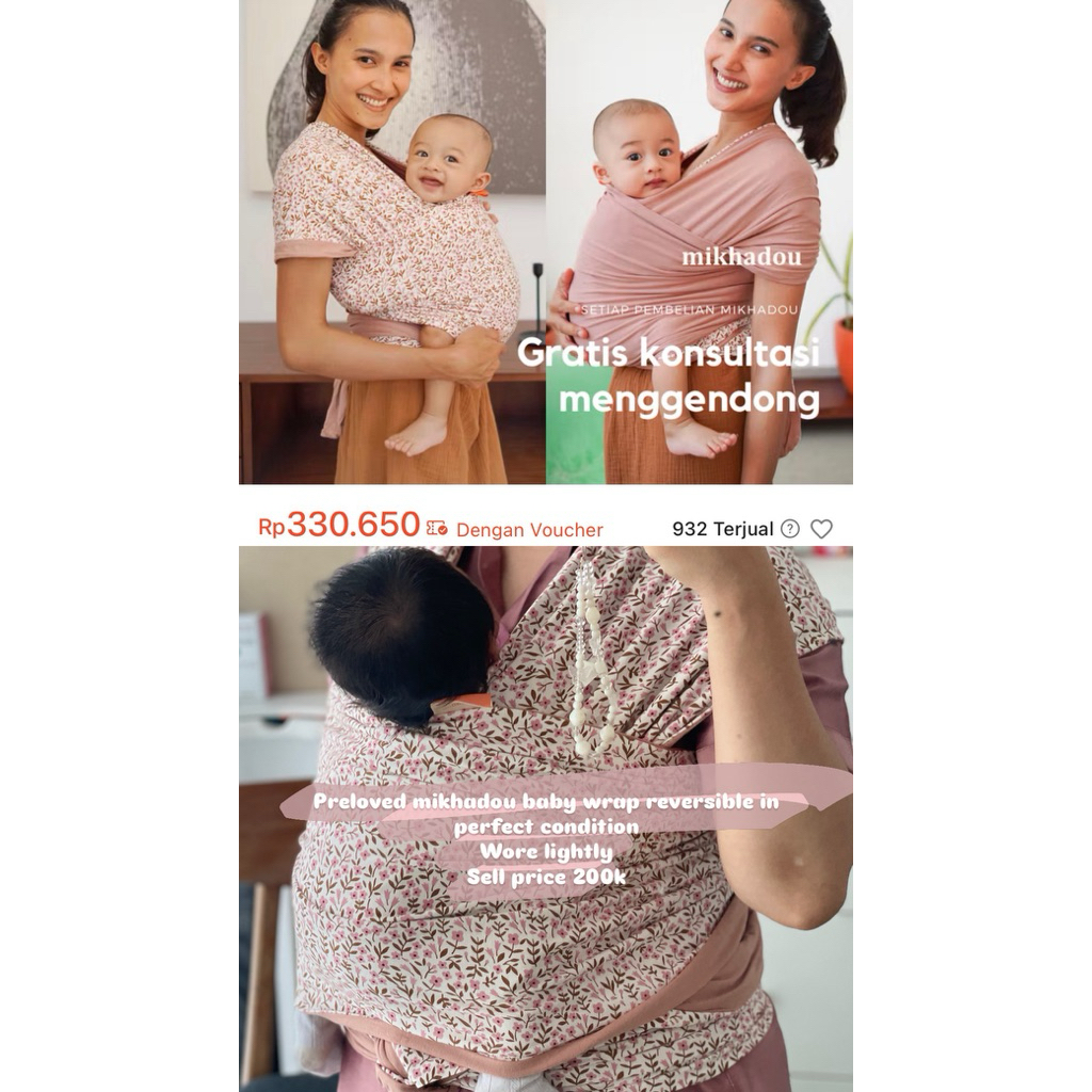 mikhadou preloved baby wrap