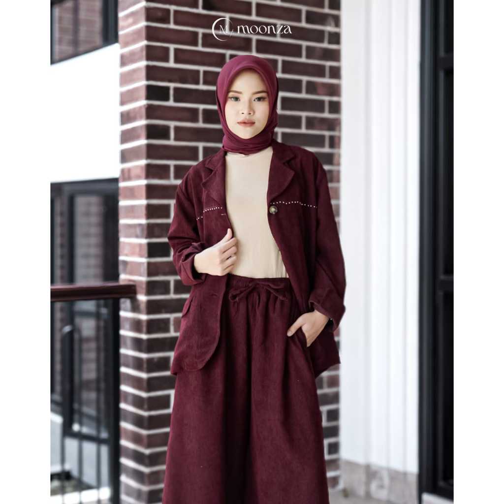 Lesti Setelan celana kulot rompi blazer gamis wanita remaja dewasa model terbaru 2026
