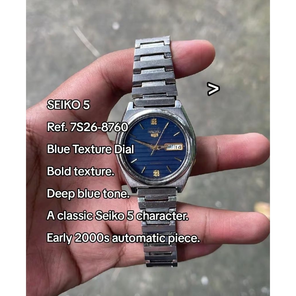 Seiko 7S26-8760 Blue Dial Texture