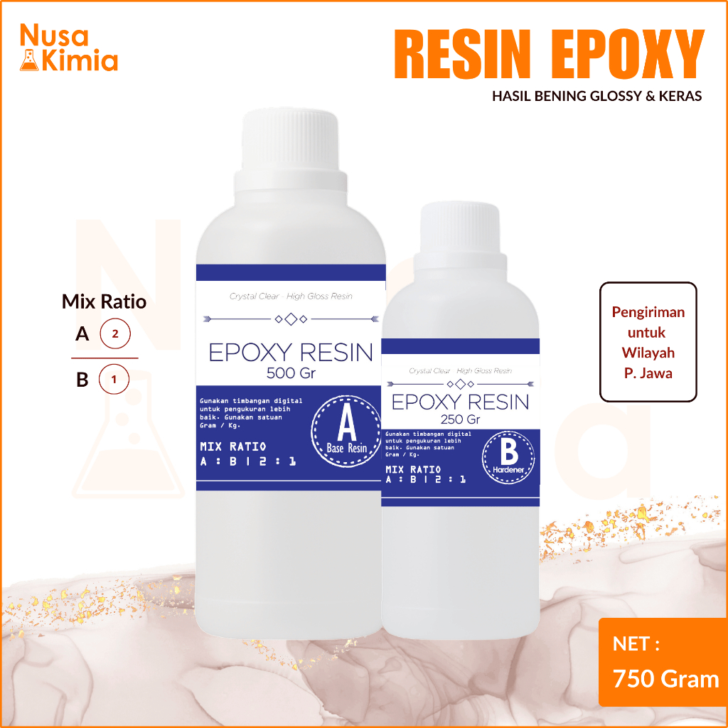 Epoxy Resin Bening 750 Gram - ART Resin - Hasil Bening dan Keras