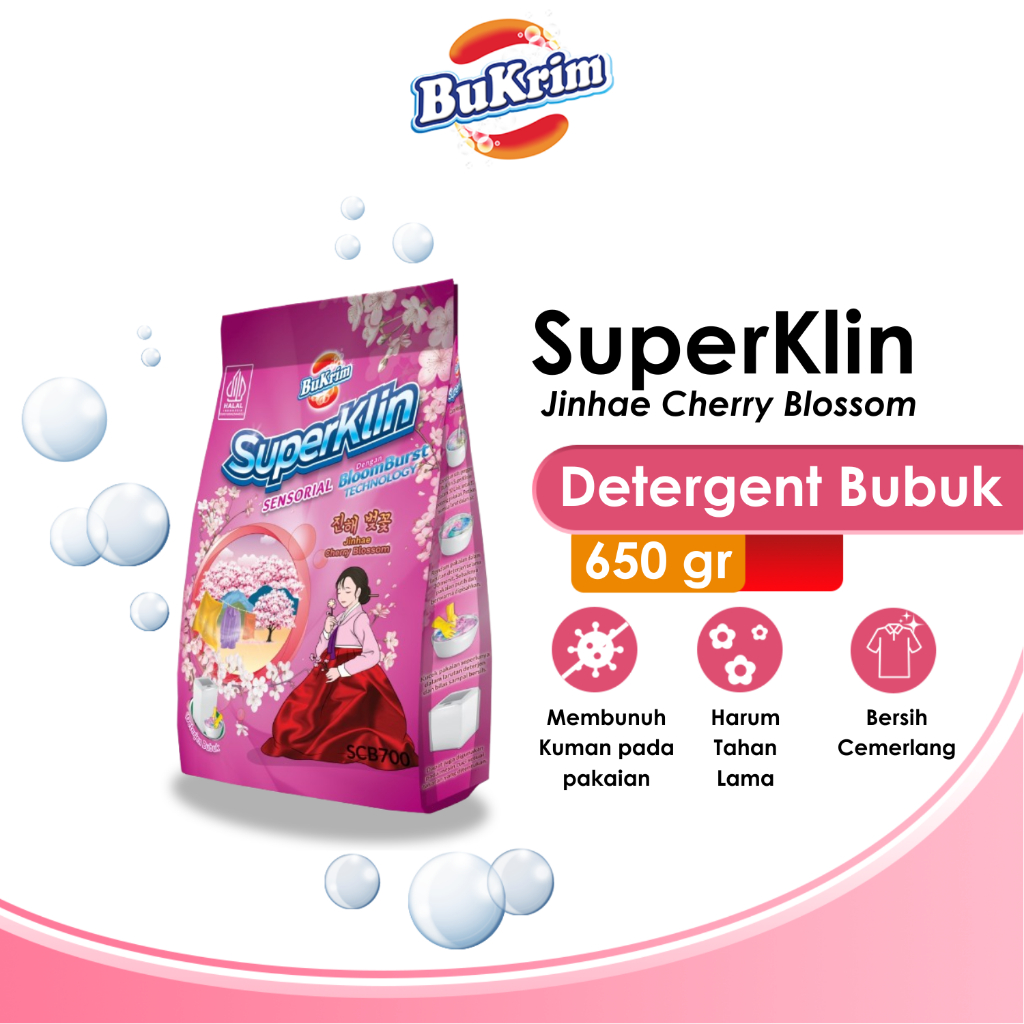 Sabun Detergent Bubuk BuKrim Sensasi Cherry Blossom 650gr