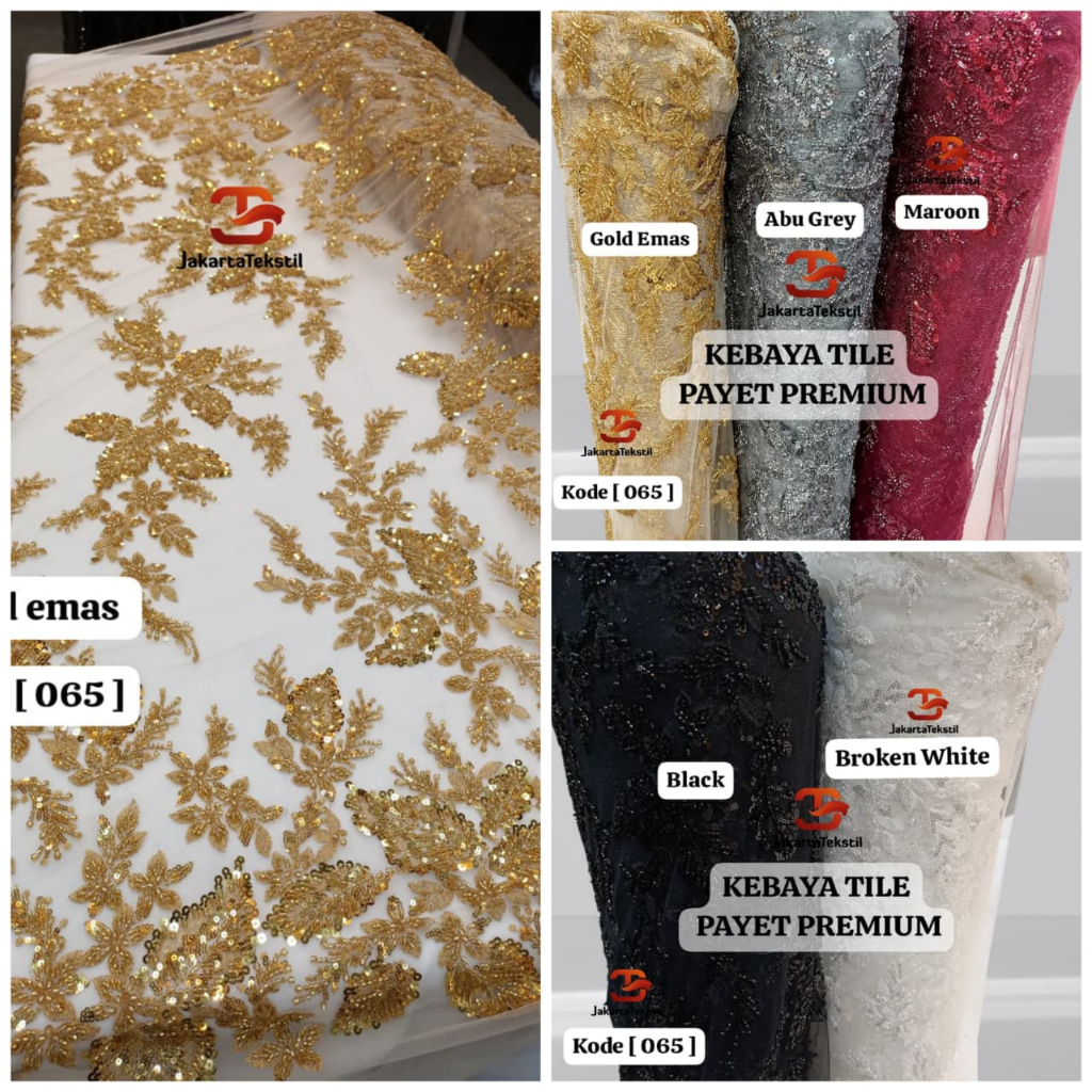[ 065 ] BAKAL KAIN KEBAYA TILE FULL PAYET PREMIUM