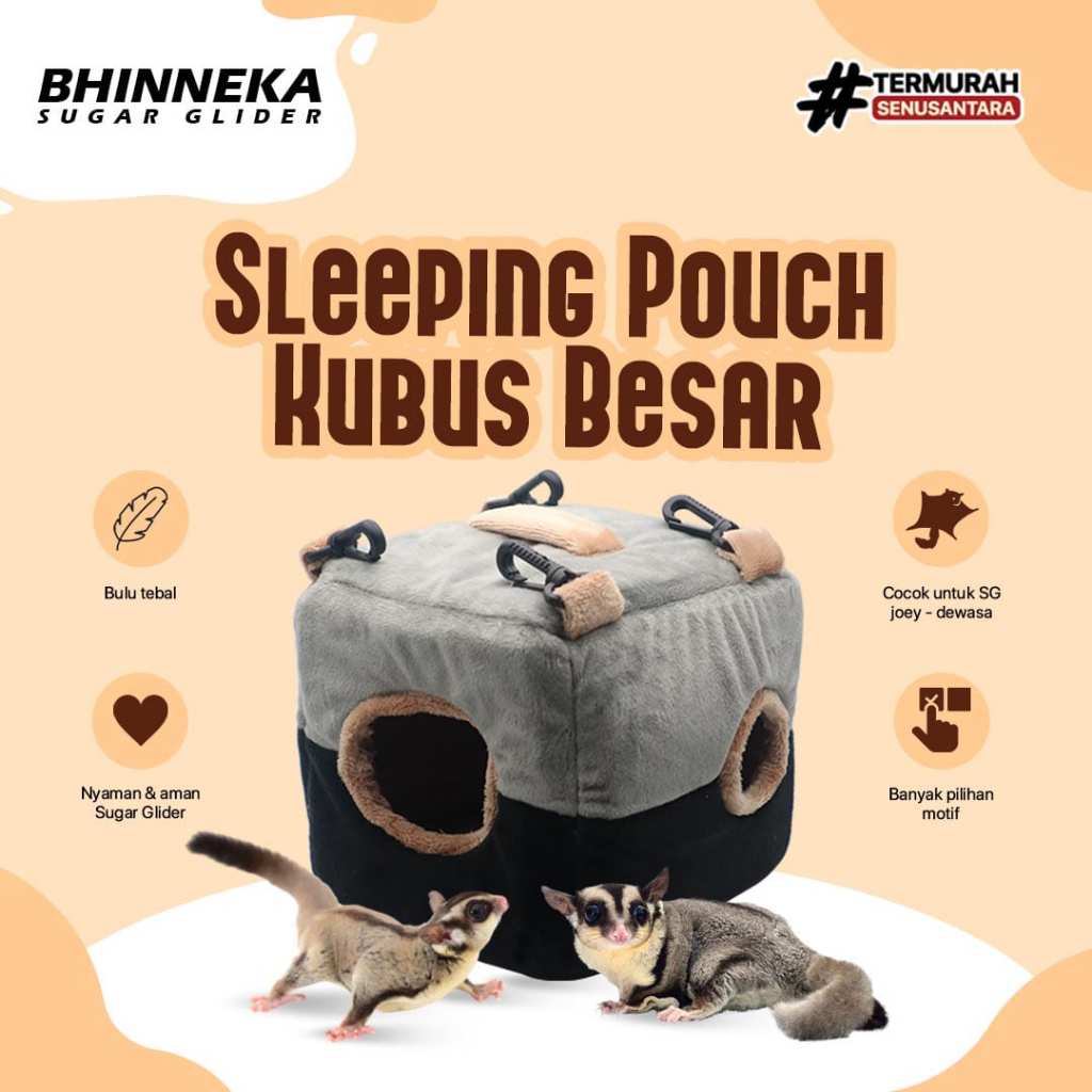 Sleeping Pouch Kubus Besar Sugar Glider / Tempat Tidur Sugar Glider Model Kubus Besar