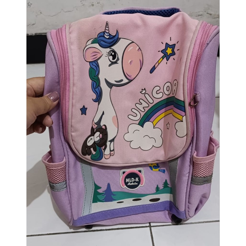 Preloved Minus Resleting + Jahitannya Lepas Tas Anak Cewek - Ransel Anak Cewek -  Ransel Anak SD