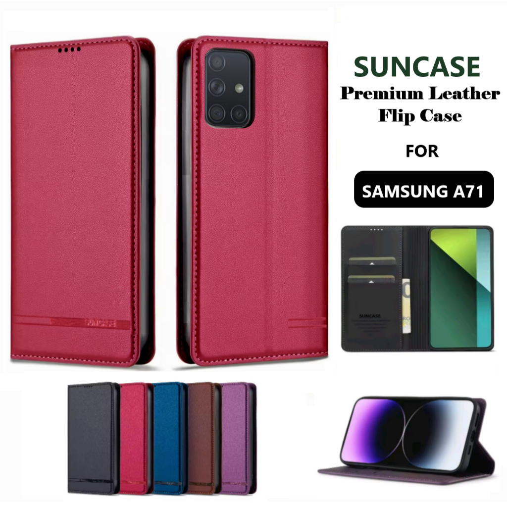 Case Wallet Leather SAMSUNG A71 casing hp leather dompet kulit FLIP COVER WALLET SAMSUNG A71